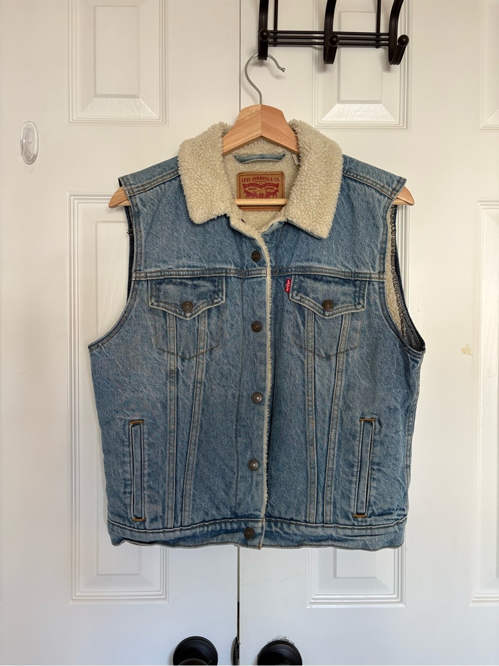 Levi's Light Blue Denim Sherpa-Lined Vest